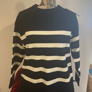 FRENCH CONNECTION - Black/White Sweater Pullover/Tunic - NWT